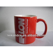 Haonai taza de cerámica de publicidad de 11 oz rojo con su logotipo